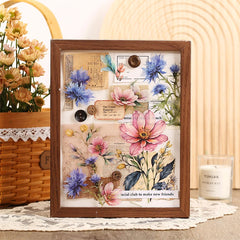 20pcs Floral Scent Vintage Flower Stickers | Creative DIY Journal Garden Label Pack close-up view