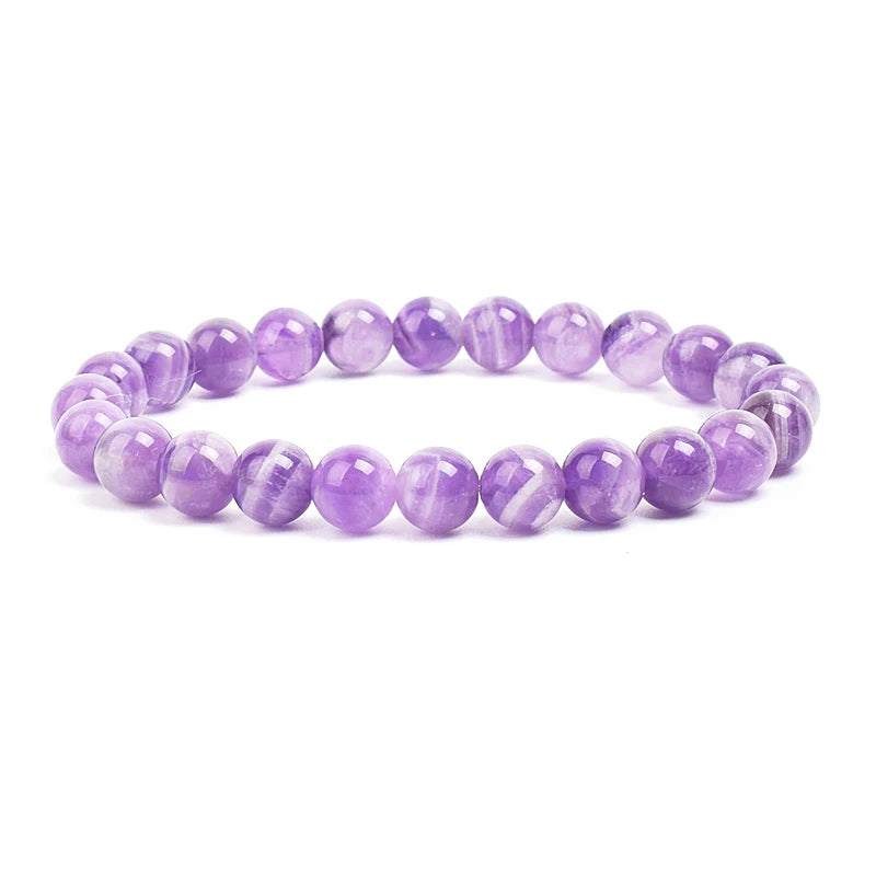Natural Stone Beads Bracelet For Women Men Amethysts Crystal Quartzs Aquamarines Ja additional angle