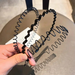 Invisible Iron Metal Headband for Men and Women Long Hair Sports Face Washing Wavy Hai close-up view
