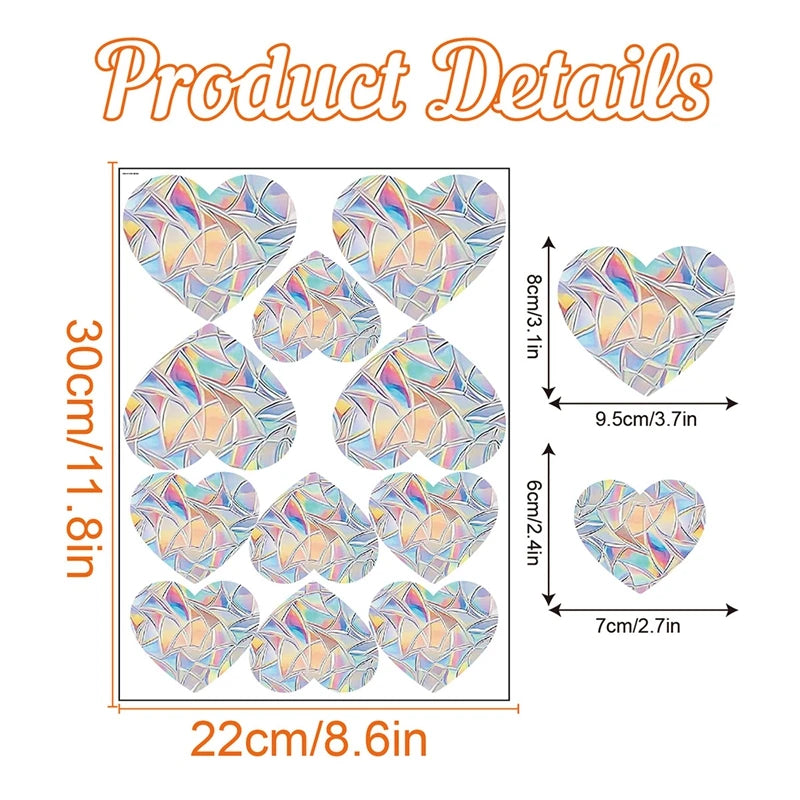 Rainbow Suncatcher Window Stickers | PVC Cat Butterfly Prism Glass Decal detail view