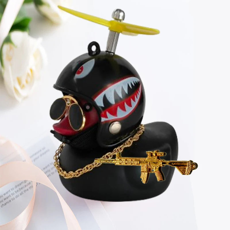 Motor Accessories Yellow Duck with Helmet for Bike Without Lights Auto Car Accessorie alternate view