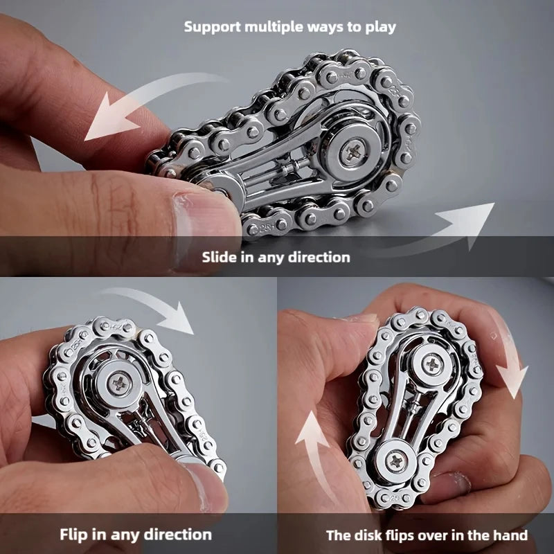 Metal Sprockets Flywheel Fingertip Gyro Fidget Spinner | Antistress Anxiety EDC Fidget close-up view