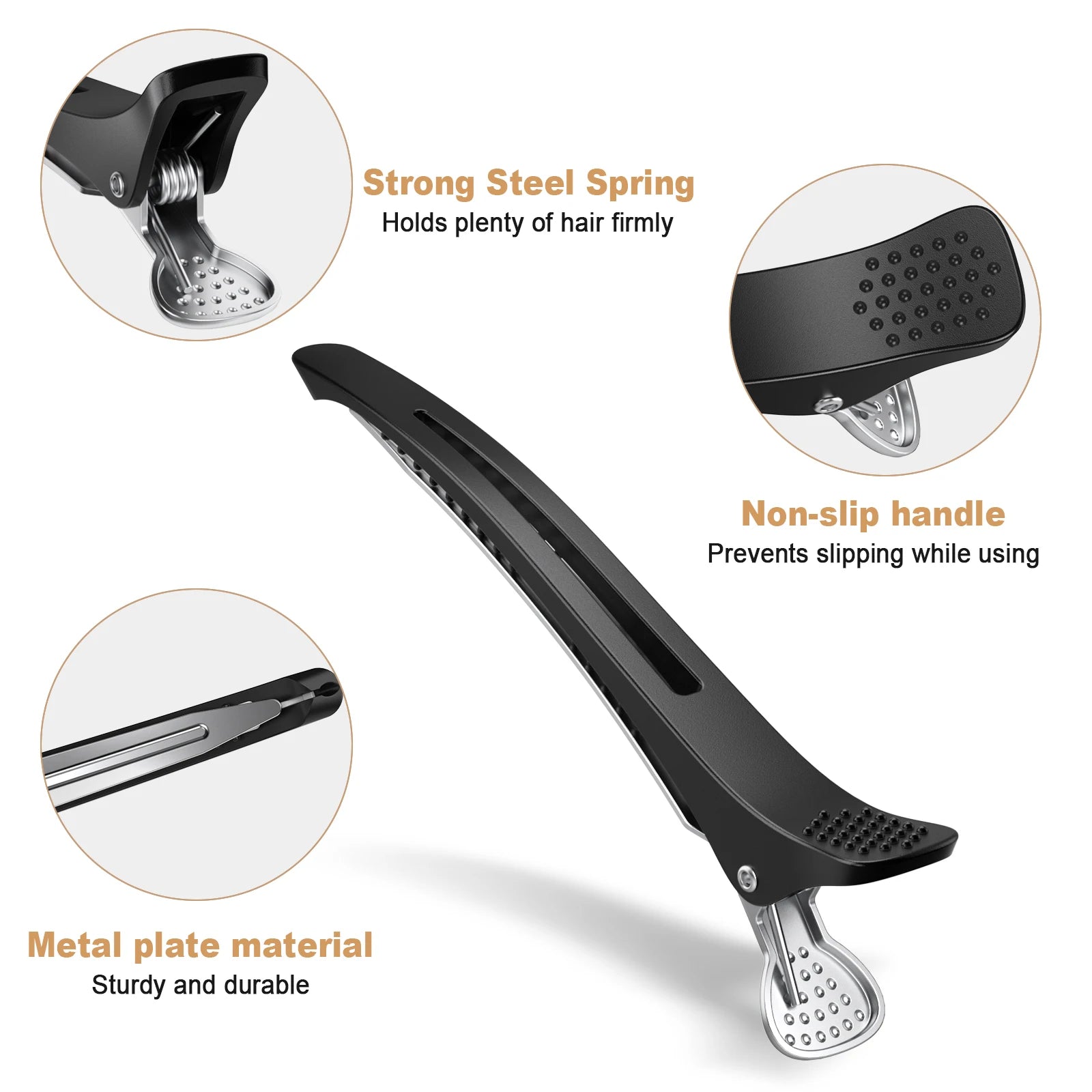 Duckbill Alligator Hair Clips for Hairdressing and Styling alternate view