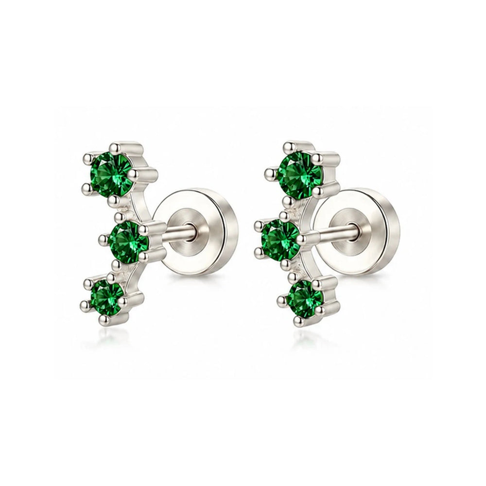 EVISPOL 18G Stainless Steel Flat Back Stud Earrings for Women Men Hypoallergenic Gree lifestyle view