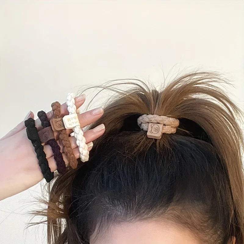 Korean Strong Women Hair Scrunchies Girls Elastic Hair Rubber Bands Ponytail Hair Hol lifestyle view