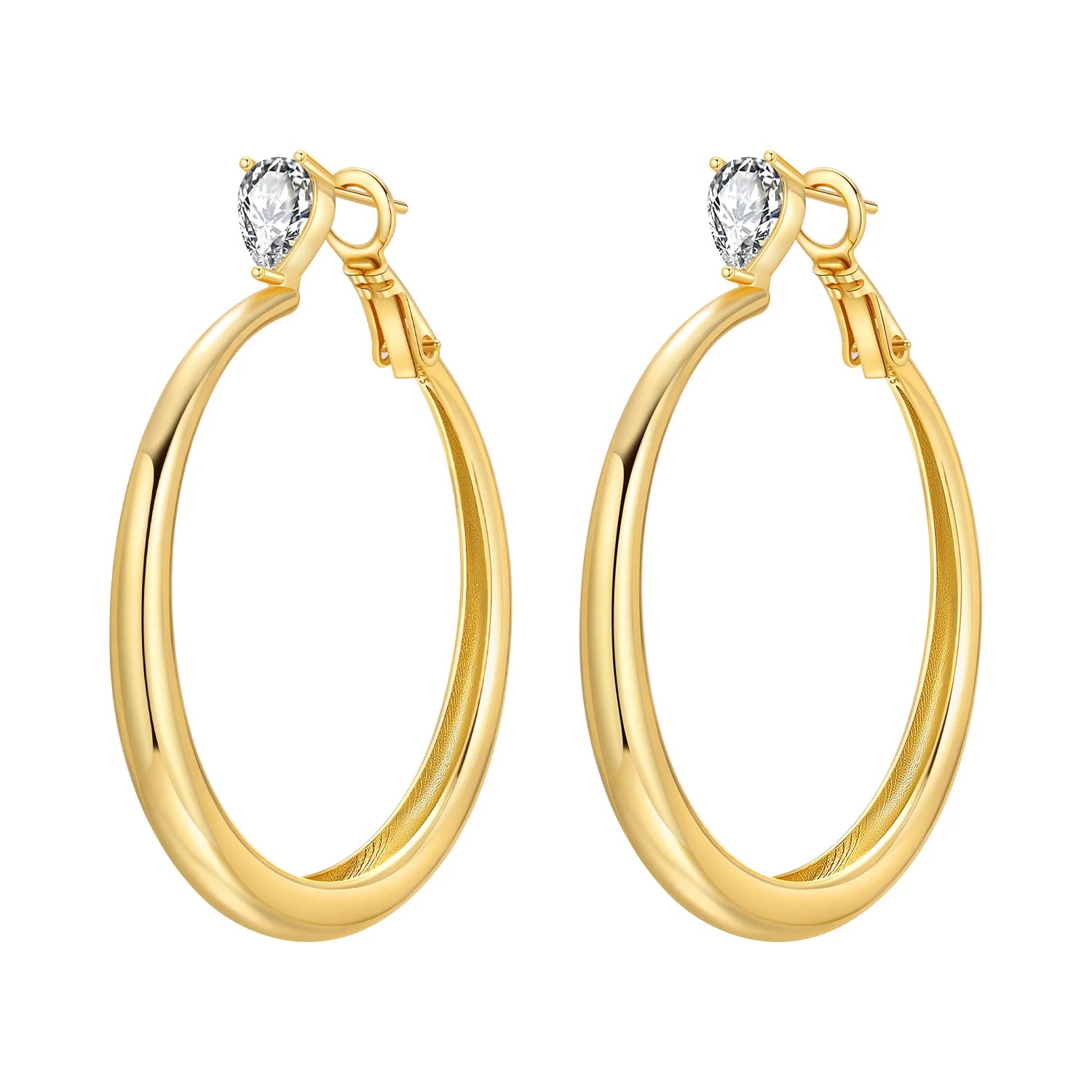 Orstarry S925 Sterling Silver 18k Gold Modern Square Earrings Hoop Earrings For Women alternate view