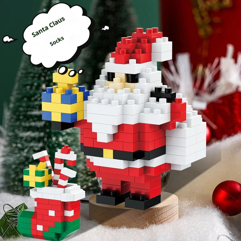 DIY Santa Reindeer Building Blocks | Christmas Domino Game Set alternate view