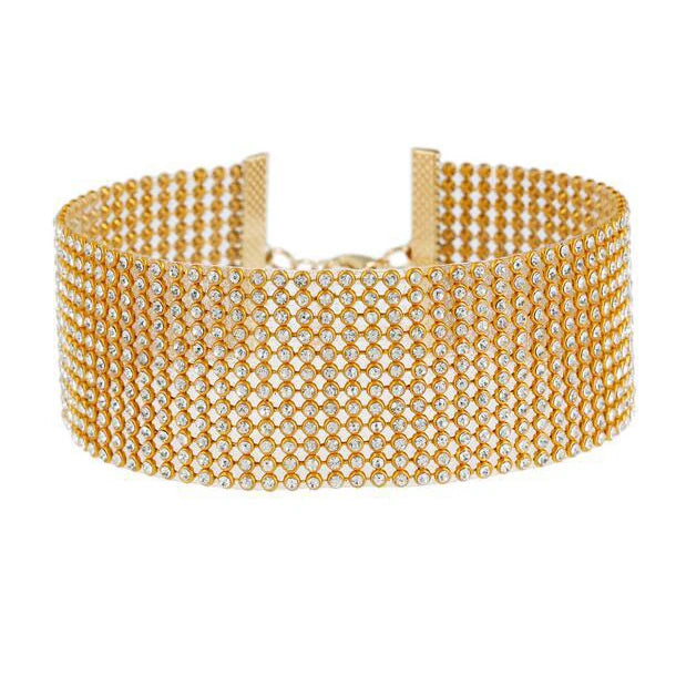 TOP Quality Cool Shiny Rhinestone Bundle Neck Popular Element Collar Necklace Punk Hi lifestyle view