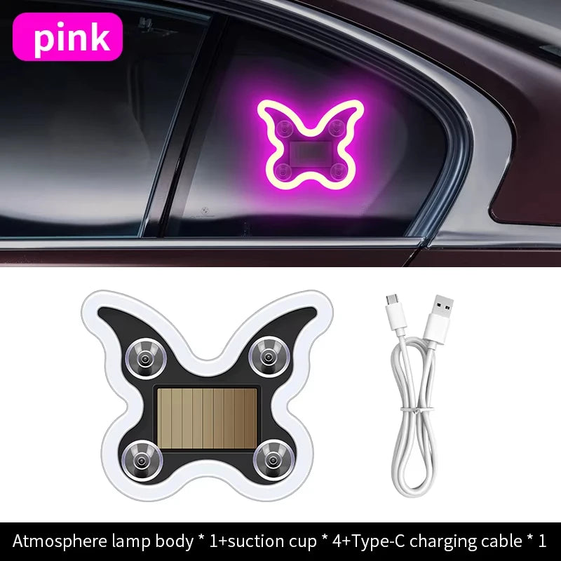 Solar Power Car Window Neon Light | USB Rechargeable Ambient Atmosphere Lamp alternate view