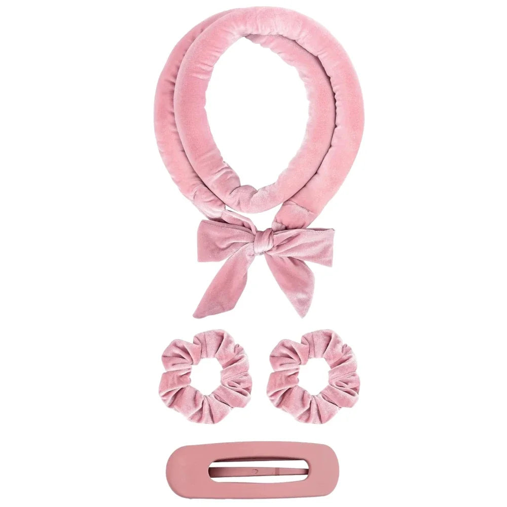 Velvet Heatless Hair Curlers Headband Kit No Heat Curls Tool + Satin Sleep Cap + Hair alternate view