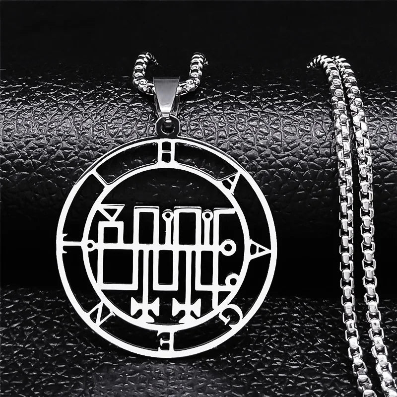 Astaroth Sigil Goetia Stainless Steel Necklace Solomon Demon Seal Satan Sigil satan additional angle