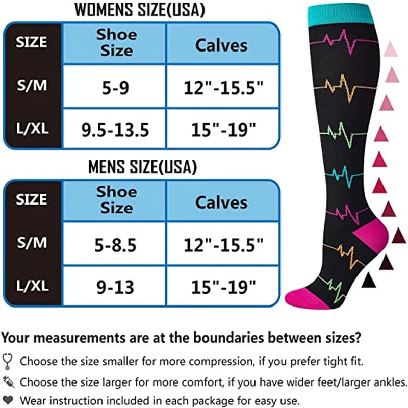 58 Styles Compression Socks Women Medical Nursing Stockings 20-30mmHg Edema Diabetes Varicose Veins Running Compression Socks