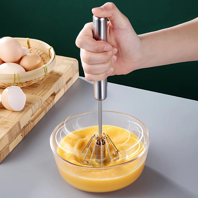 Stainless Steel Semi-Automatic Egg Beater | Manual Cream and Egg Mixer for Baking detail view
