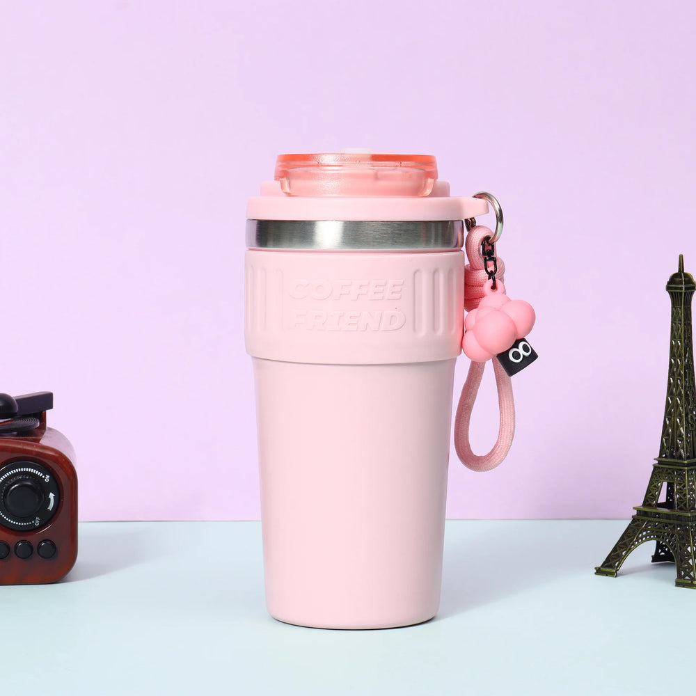 New Travel Coffee Tumbler Thermos Mug Easy Carry Steel Double Wall Tea Coffee Vacuum alternate view