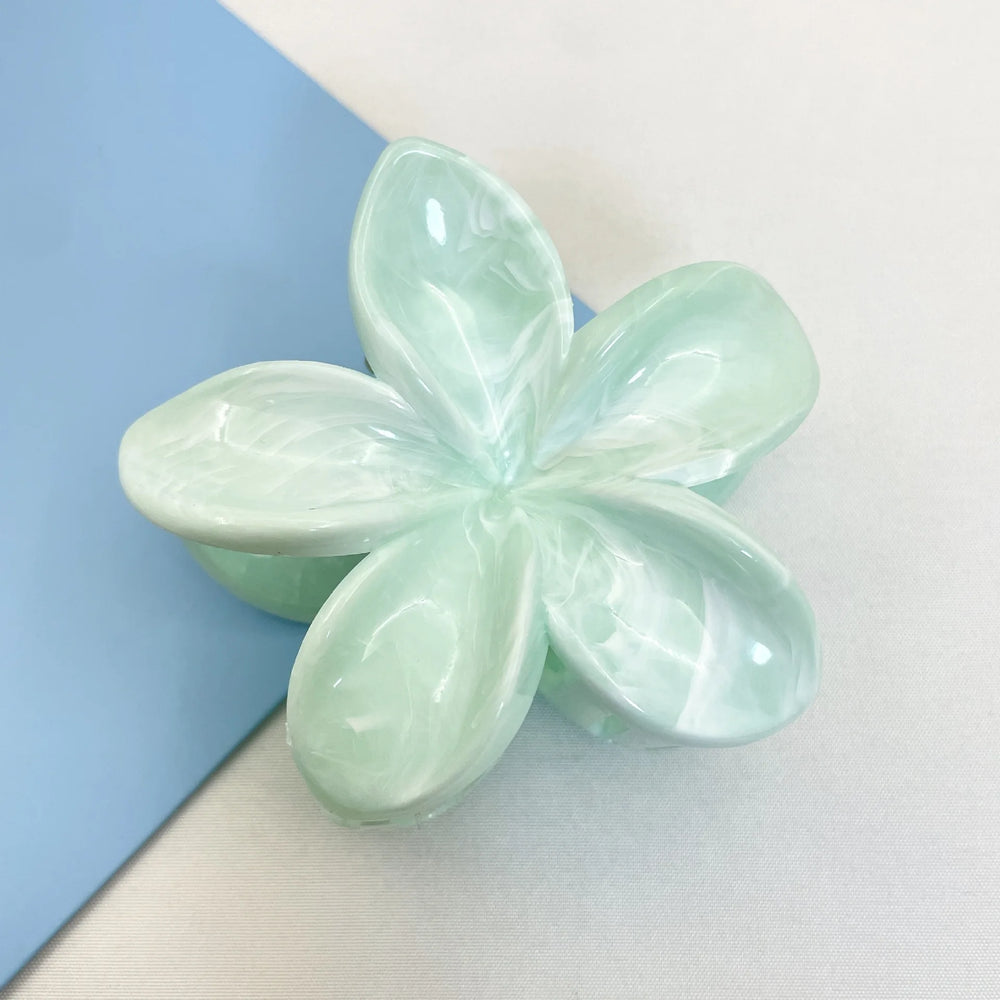 Korean Hawaiian Gradient Flower Hair Claw Clip For Women Girl Fashion Plastic Non Slip H detail view