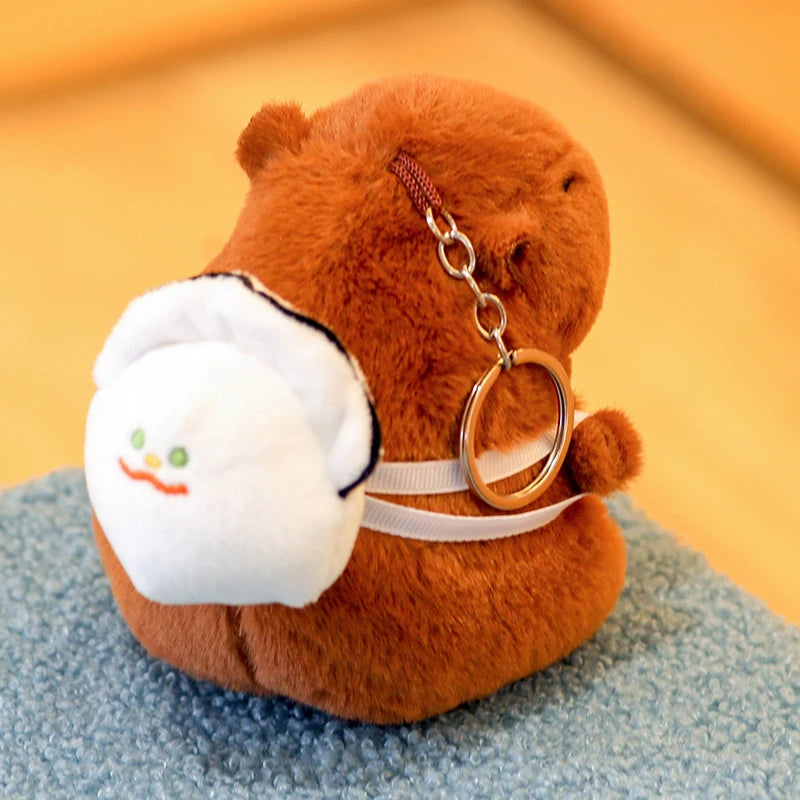 Capybara Plush Keychain | Cartoon Bag Pendant and Car Keyring additional angle