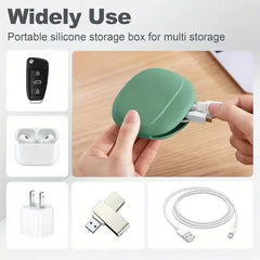 Silicone Cell Phone Cable Bag Data Cable Storage Box Travel Earphone Wire Key U Drive alternate view