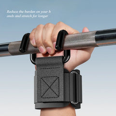 Weight Lifting Hook Grips with Wrist Wraps | Gym Hand-Bar Support for Pull-Ups and Power detail view
