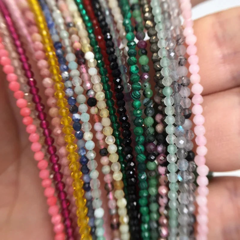 Faceted Gemstone Beaded Necklace and Bracelet Set | Natural Crystal Choker Jewelry additional angle
