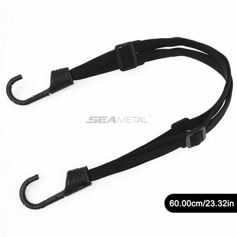 SEAMETAL Motorcycle Back Seat Helmet Strips Elastic Rope Motorcycle Helmet Fixed Strap Adjustment Fix Rope Goods Strap 60cm/90cm