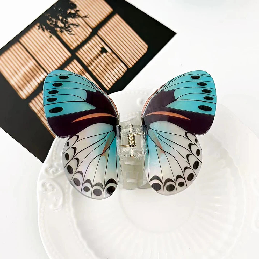 1Pc Big and Elegant Butterfly Hair Claw Clips, Colorful Claw Clips Accessories for Women Thin and Medium Hair, Styling Accessori