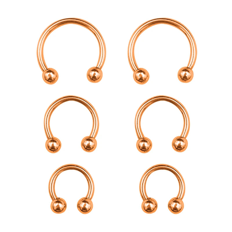 6PCS/Set Metal Horseshoe Fake Nose Ring C Clip BCR Septum Lip Stainless Steel Piercin alternate view