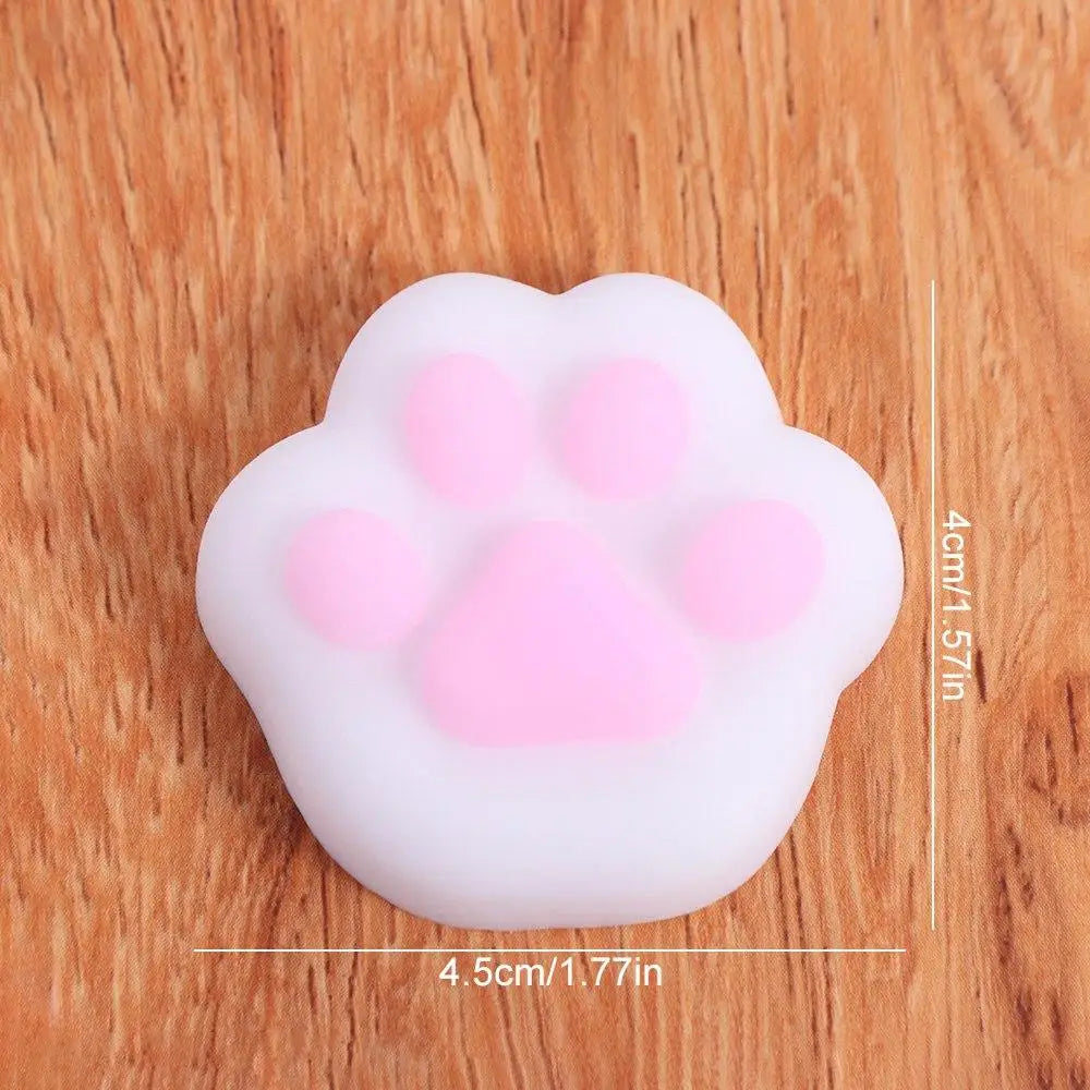 Mini Cat Paw Squeeze Toy Silicone Pinch Decompression Toy Plush TPR Fidget Sensory additional angle
