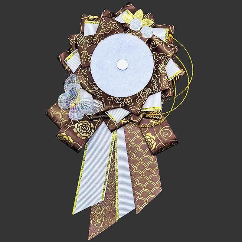 Ribbon Cosplay Bags Rosette Protection Flower Pin Holder Badge Accessories Fill Backpa close-up view