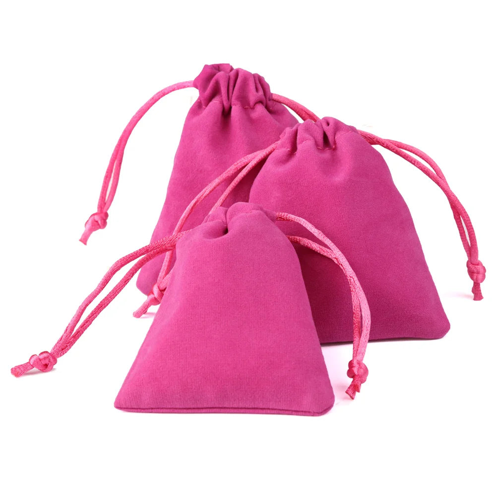 10pcs Drawstring Velvet Jewelry Gift Bags | Soft Plush Multi-Color Pouches for Weddin alternate view