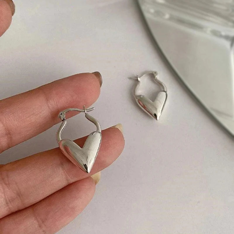 Geometric Metal Hoop Earrings for Women | Trendy Fashion Jewelry Set additional angle