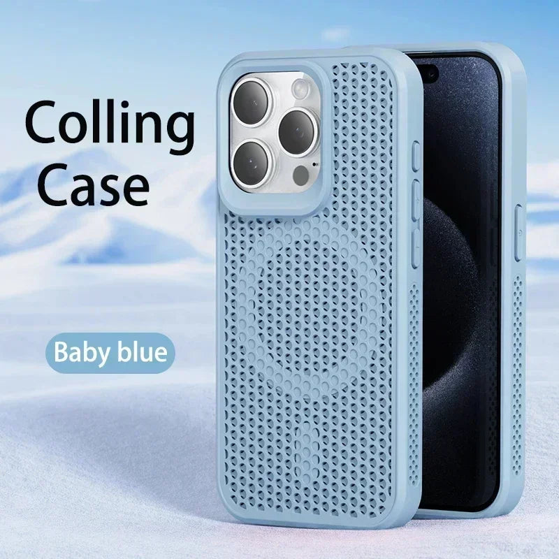 Cooling Heat Dissipation Phone Case For iPhone 17 18 16 15 14 13 12 11 Pro Max Breath lifestyle view