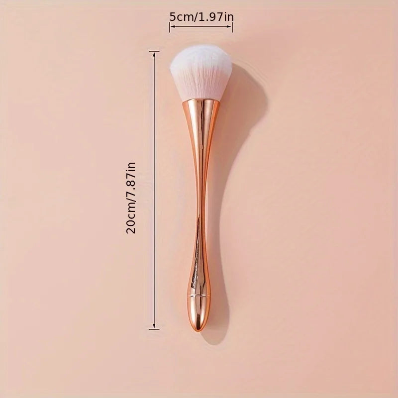 Rose Golden Fan Makeup Brush,Cosmetic Brush Loose Powder Brush ,Highlighting Brush additional angle