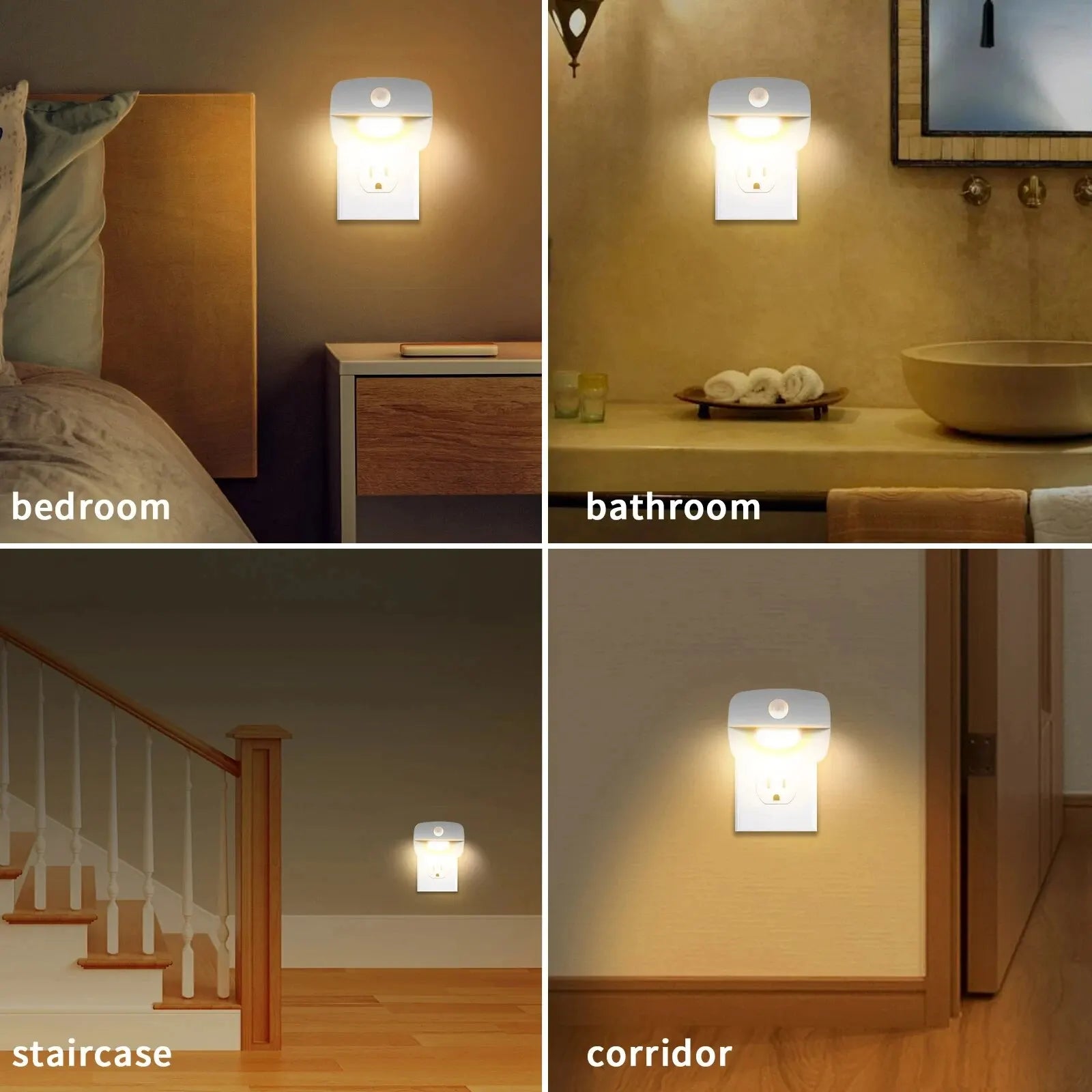 LED Night Light with Motion Sensor | Smart Plug-in Socket Lamp for Bedroom additional angle