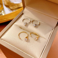 Elegent Minimalist Zircon Stud Earrings for Teens Ear Piercing Earrings Women Men Weddin detail view