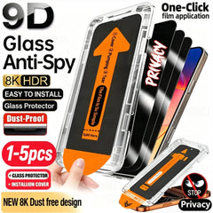 NNBILI Anti-Spy Tempered Glass Screen Protector for iPhone 17 Pro Max 16 15 14 13 12 11 Pro | One-Cl