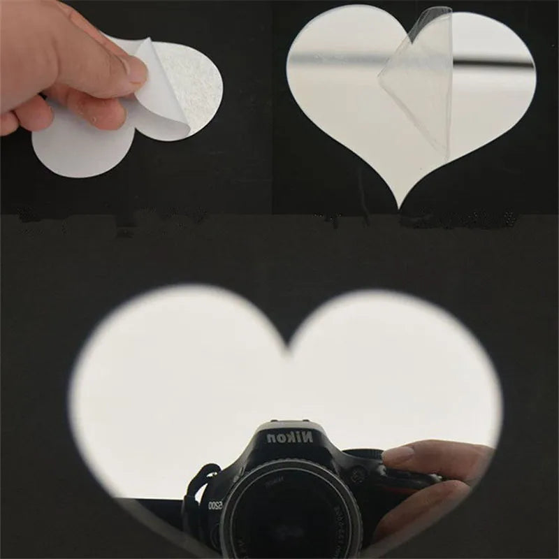 10Pcs Acrylic Love Heart Wall Stickers | Mirror 3D Decals for Home Decor detail view
