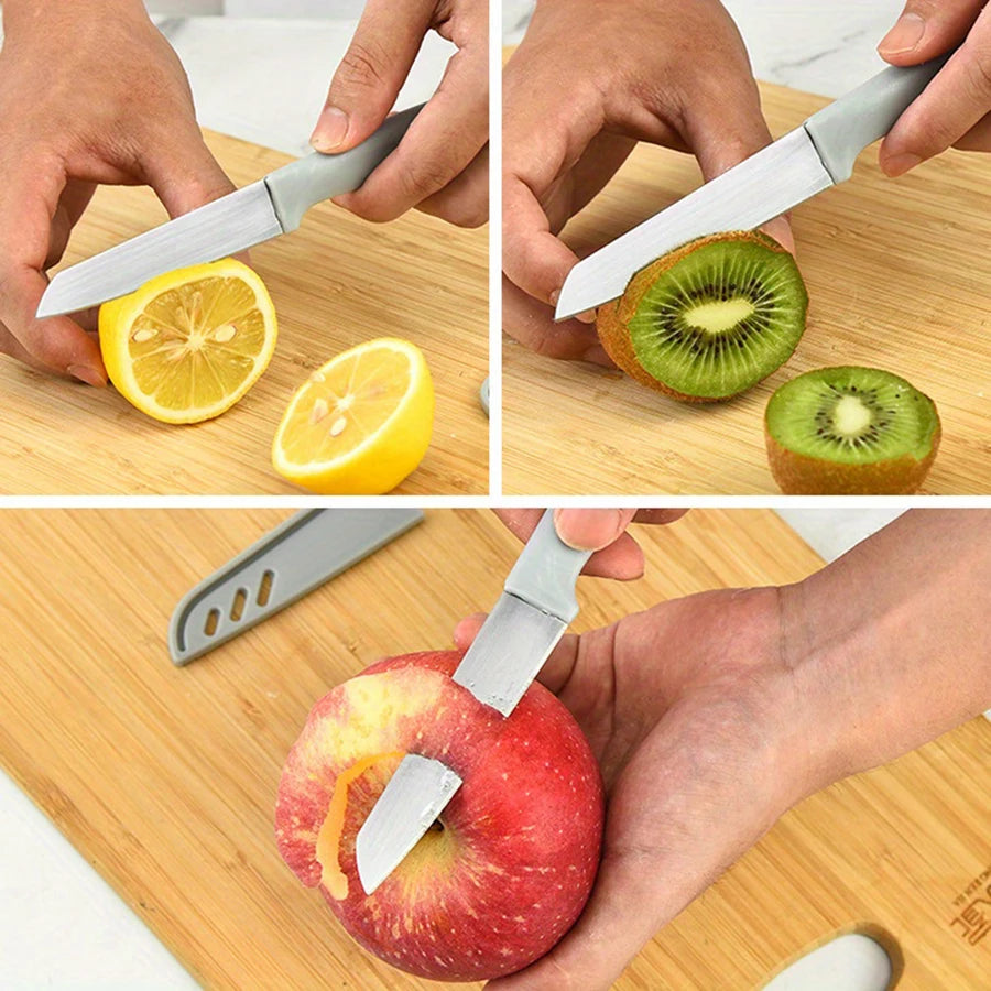 Candy-Colored Portable Fruit Peeler Knife | Stainless Steel Kitchen Gadget lifestyle view