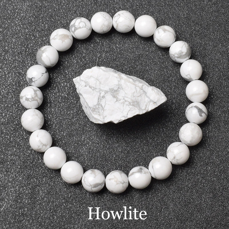 Natural Black Agates Beads Bracelet Women Men Genuine Black Onyx Natural Stone 6mm 8mm close-up view