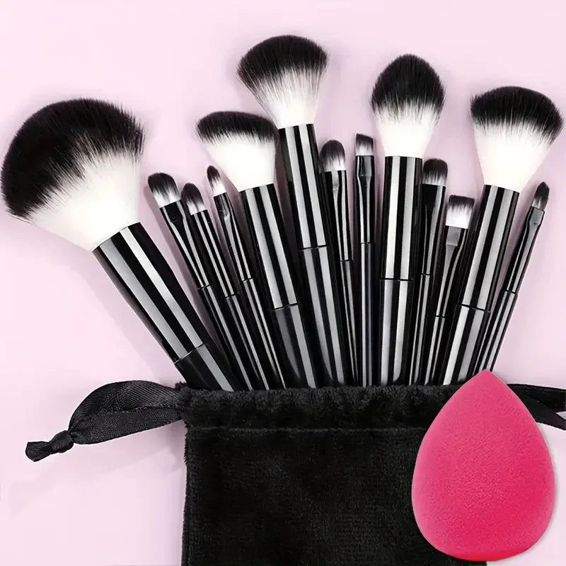 Professional 13-Piece Makeup Brush Set | Complete Cosmetic Tool Kit close-up view