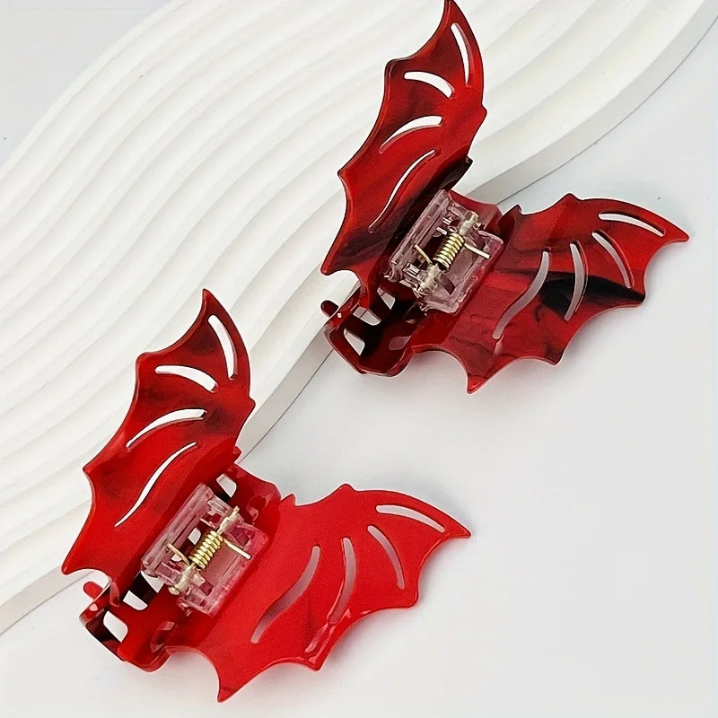 2PCS/SET Medium Bat Hair Clip with Acetic Acid Animal Clip Halloween Party Cosplay additional angle