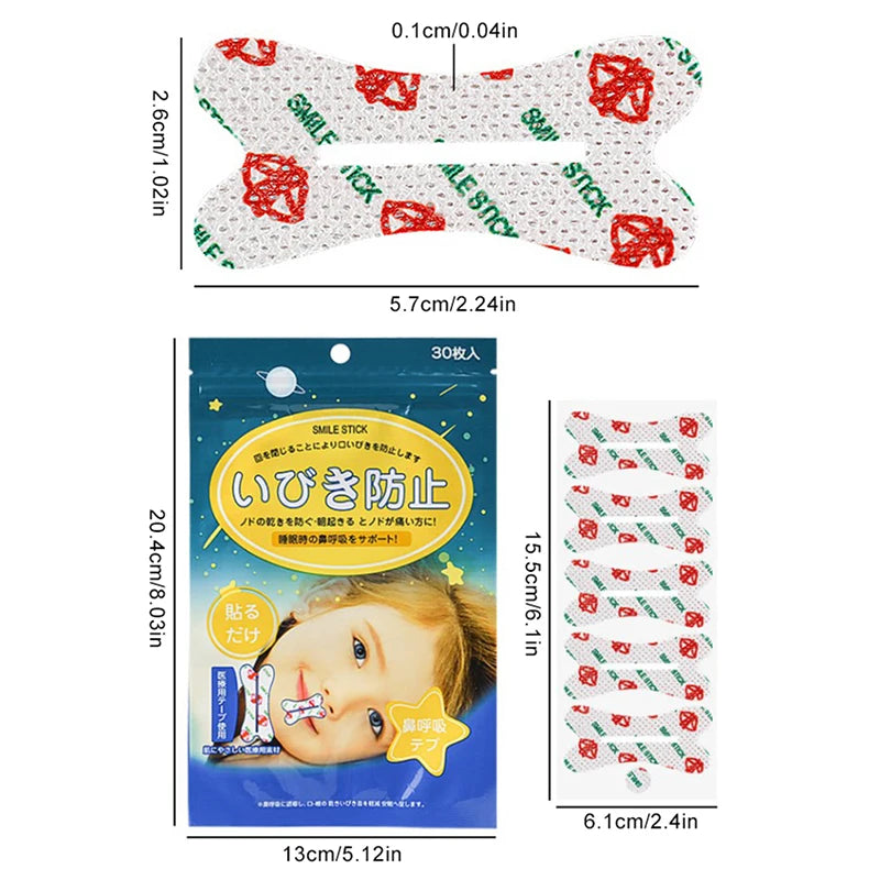 10/30 Pack Anti-Snoring Mouth Stickers | Night Sleep Aid for Nasal Breathing close-up view