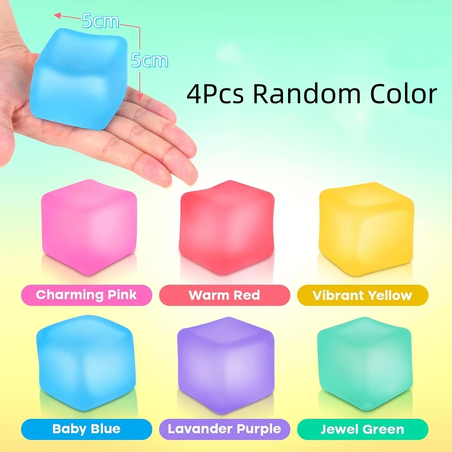 Stress Cube Squishy Fidget Toys | High Density Gel Filled Sensory Calming Toys close-up view