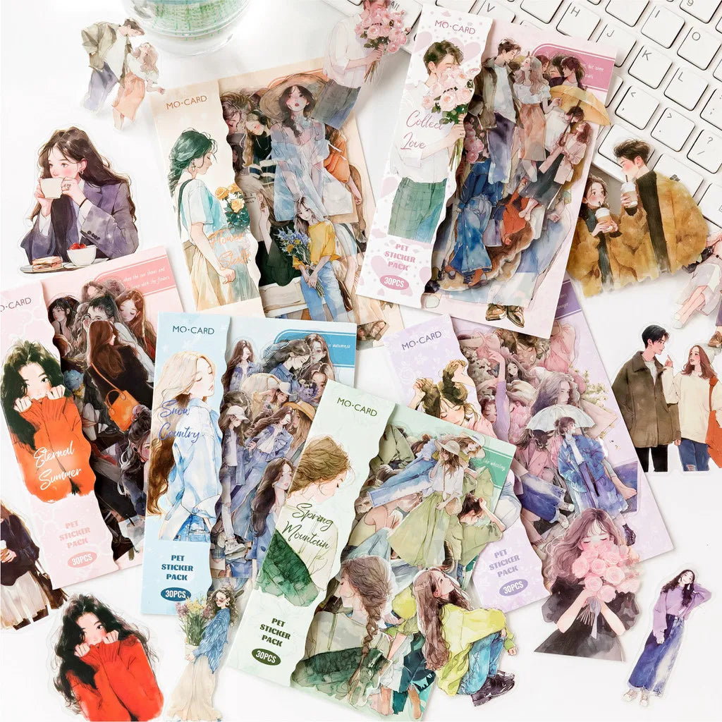 Journamm 30pcs/pack PET Ins Stickers Diary Life Combo Kit DIY Scrapbooking Materials alternate view