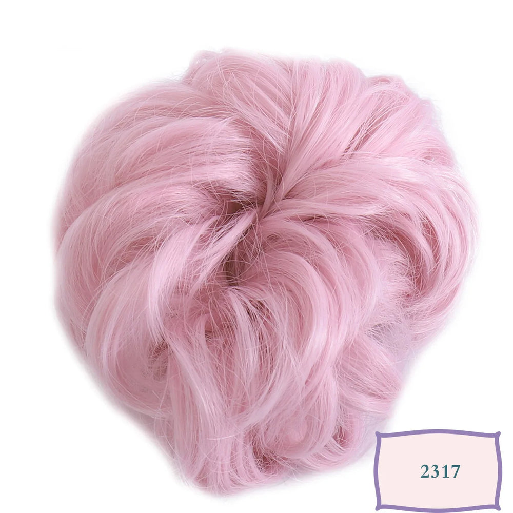 Synthetic Messy Hair Bun Chignon Scrunchies Fake Hair Band Braid Elastic Hairpiece Tail detail view