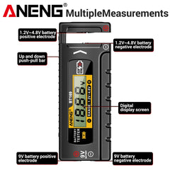 ANENG BT169 Battery Level Tester | Digital Display, No Power Required, Portable ABS Test detail view