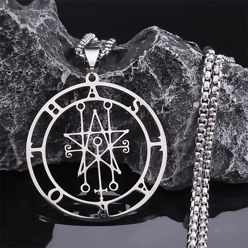Astaroth Sigil Goetia Stainless Steel Necklace Solomon Demon Seal Satan Sigil sataniq alternate view