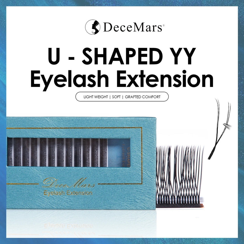 DeceMars 0.07mm U-Shaped YY Eyelash Extensions | Ultra-Fine Pre-Made Volume Lashes detail view