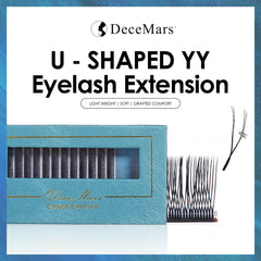 DeceMars 0.05mm U-Shaped YY Eyelash Extensions | Salon-Grade Synthetic Lashes detail view