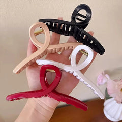 13cm Large Cross Safe Soft Silicone Hair Claw Clips Women's High Elastic Shark Grip Deformable Anti Collision Hair Accessories K