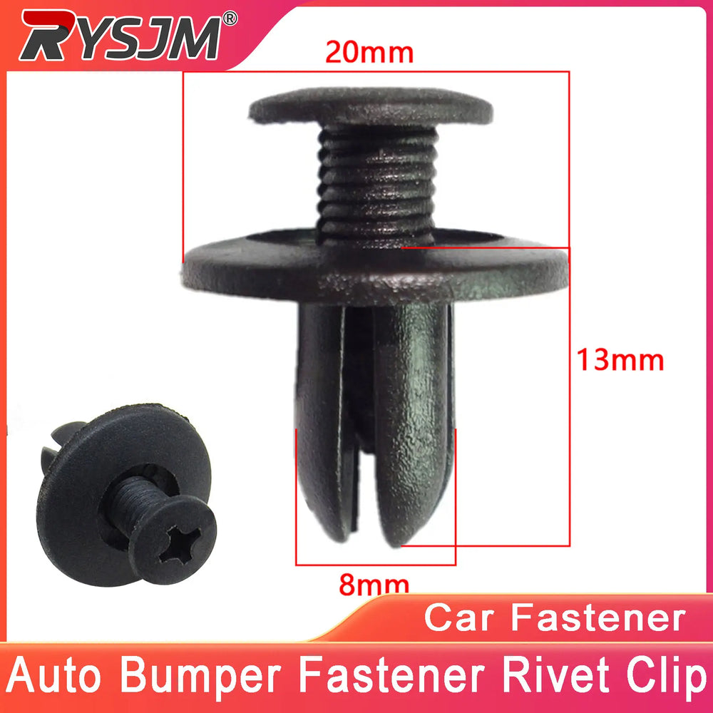 8mm Plastic Rivets Car Fender Bumper Clips For Toyota Focus Kia Nissan Yamaha